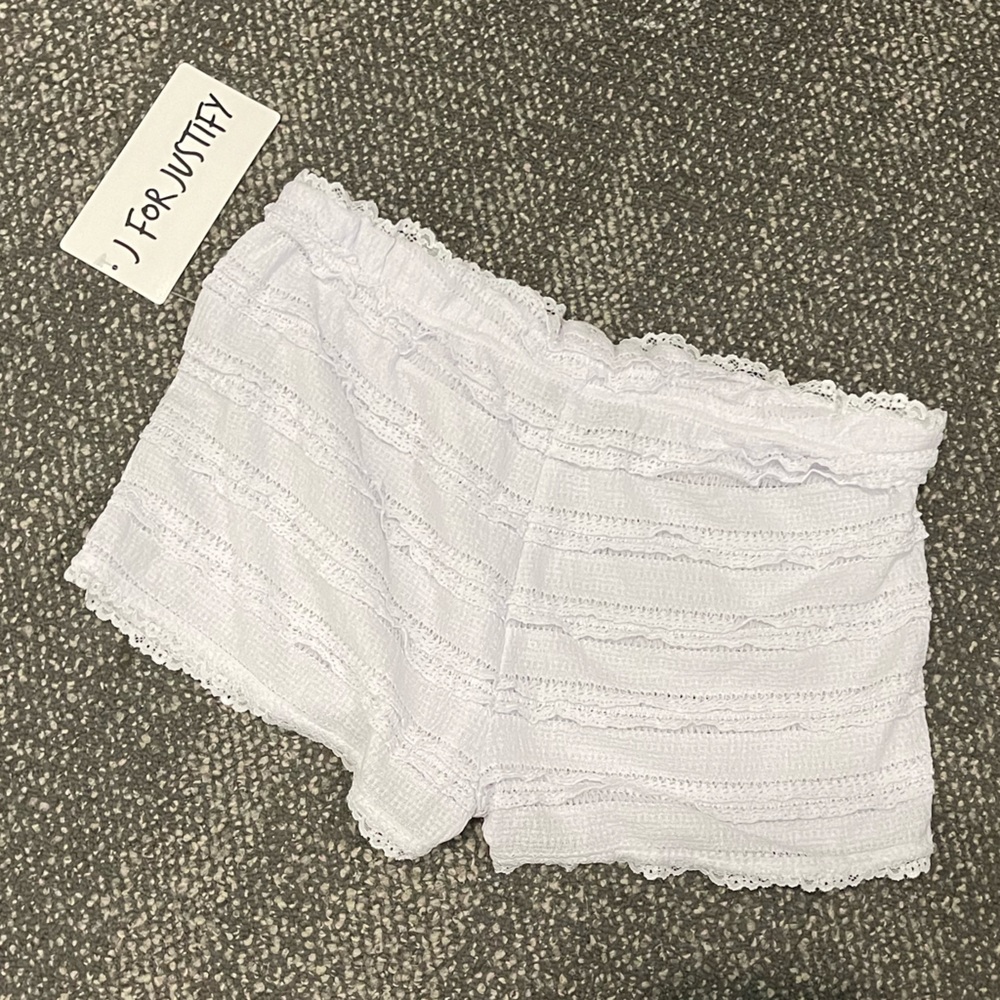 J For Justify White Lace Hot Shorts - Picture 5 of 7